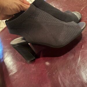 Elan Black Textured Women's Heels